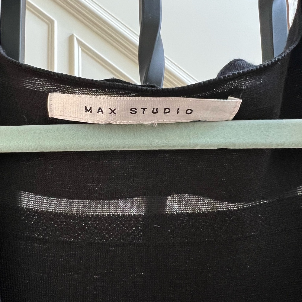 Max Studio Black Ruffle tier maxi dress large - Picture 3 of 3